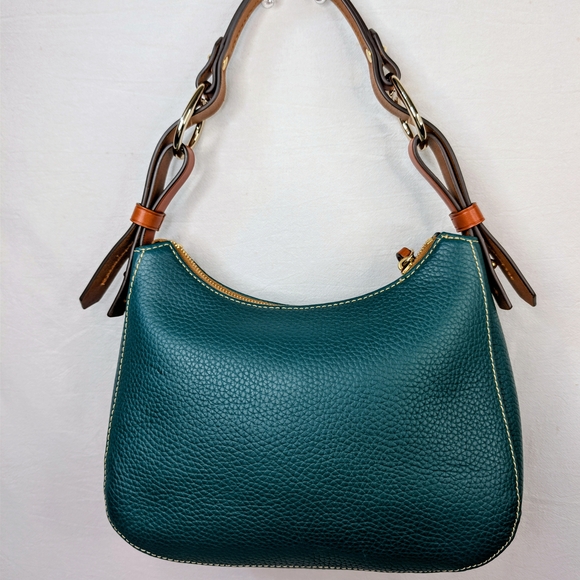DOONEY & BOURKE Forest Green Pebble Grain Leather Small Hobo Bag Gold Hardware - Picture 15 of 15